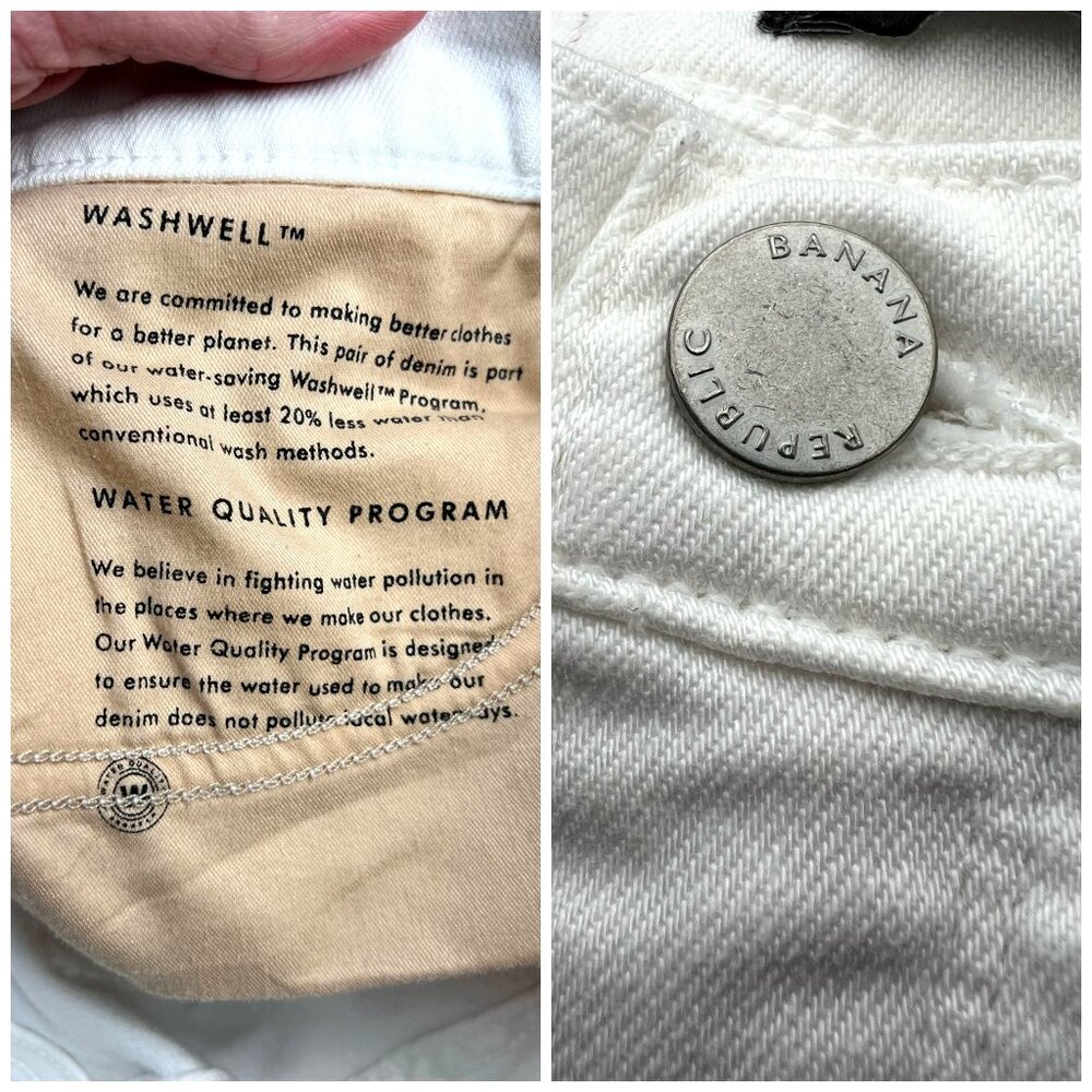 Banana Republic White Skinny Jeans Mid Rise Petite 28 - Picture 4 of 9